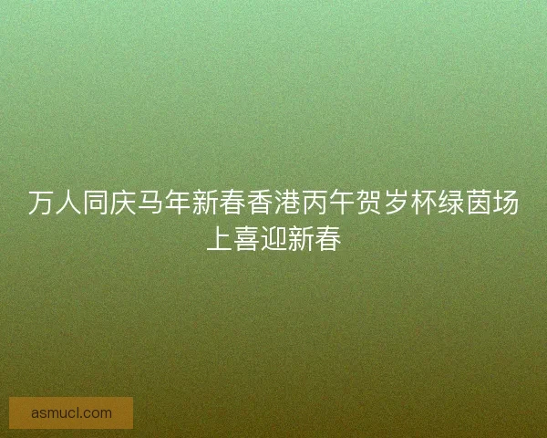 万人同庆马年新春香港丙午贺岁杯绿茵场上喜迎新春